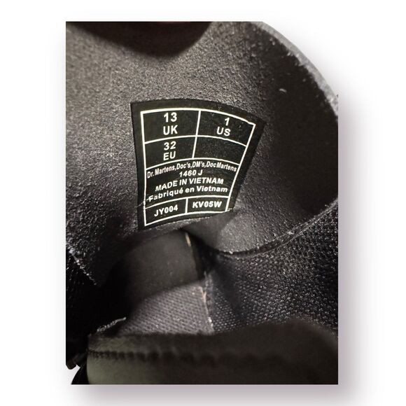 DR MARTENS - Junior 1460 Patent Leather Lace Up Inner Ankle Zipper Boots Size 1 - Picture 7 of 7